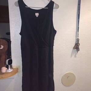 a new day Black Sleeveless Wrap-Front Midi Dress